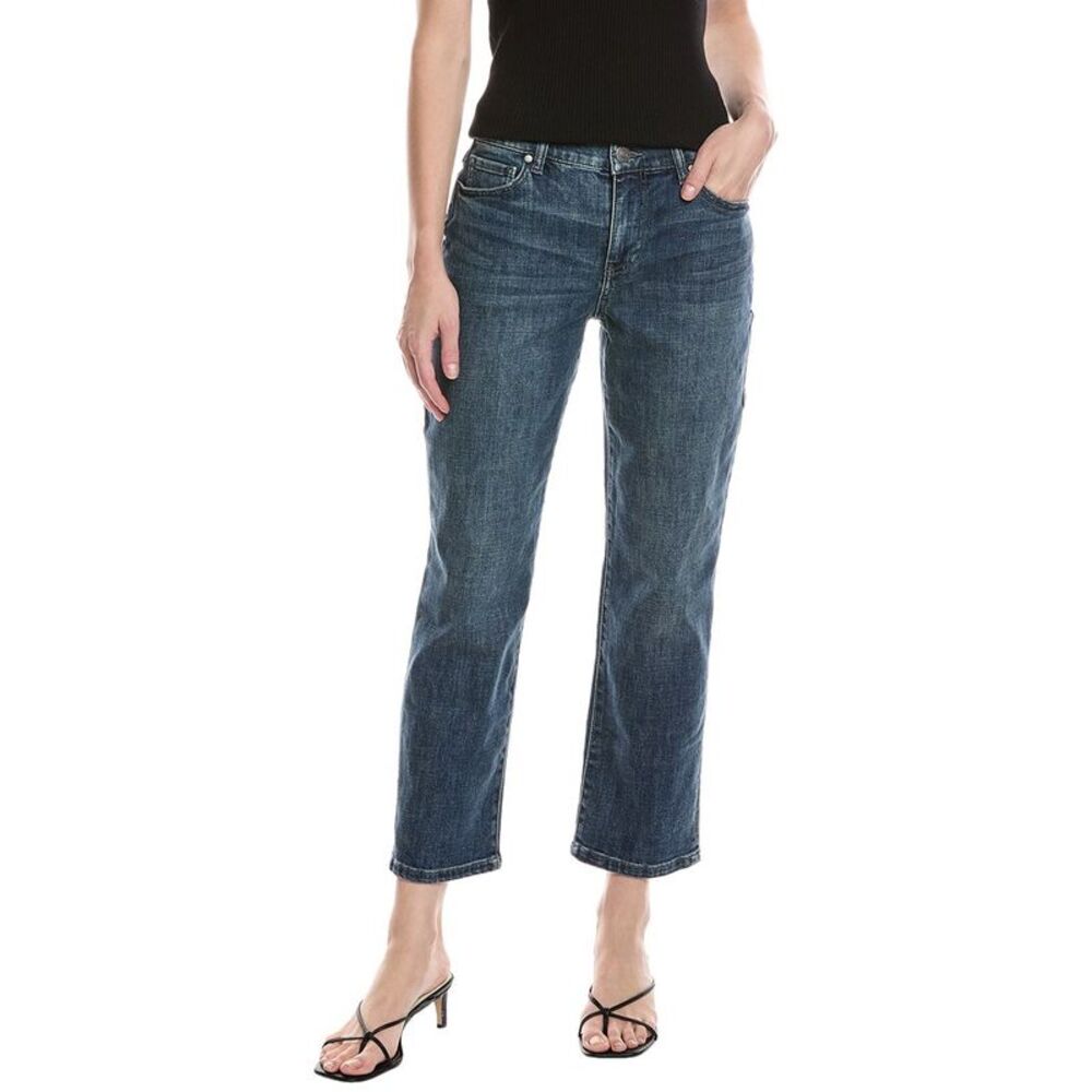 CAbi Straight Leg Jeans in Dark Blue Wash